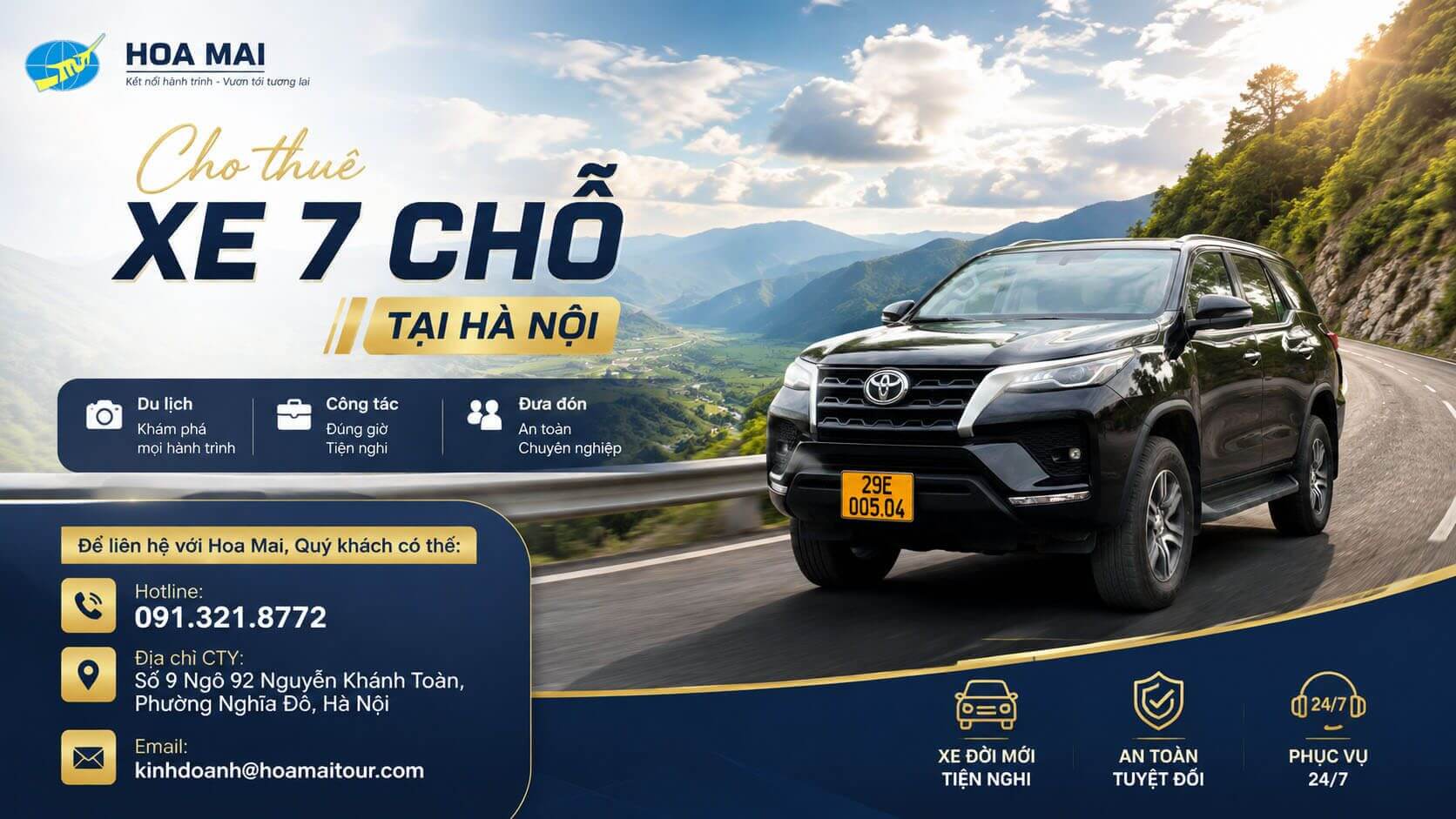 Cho thuê xe 7 chỗ - Uy tín - Có tài xế Cho thuê xe 7 chỗ - Uy tín - Có tài xế