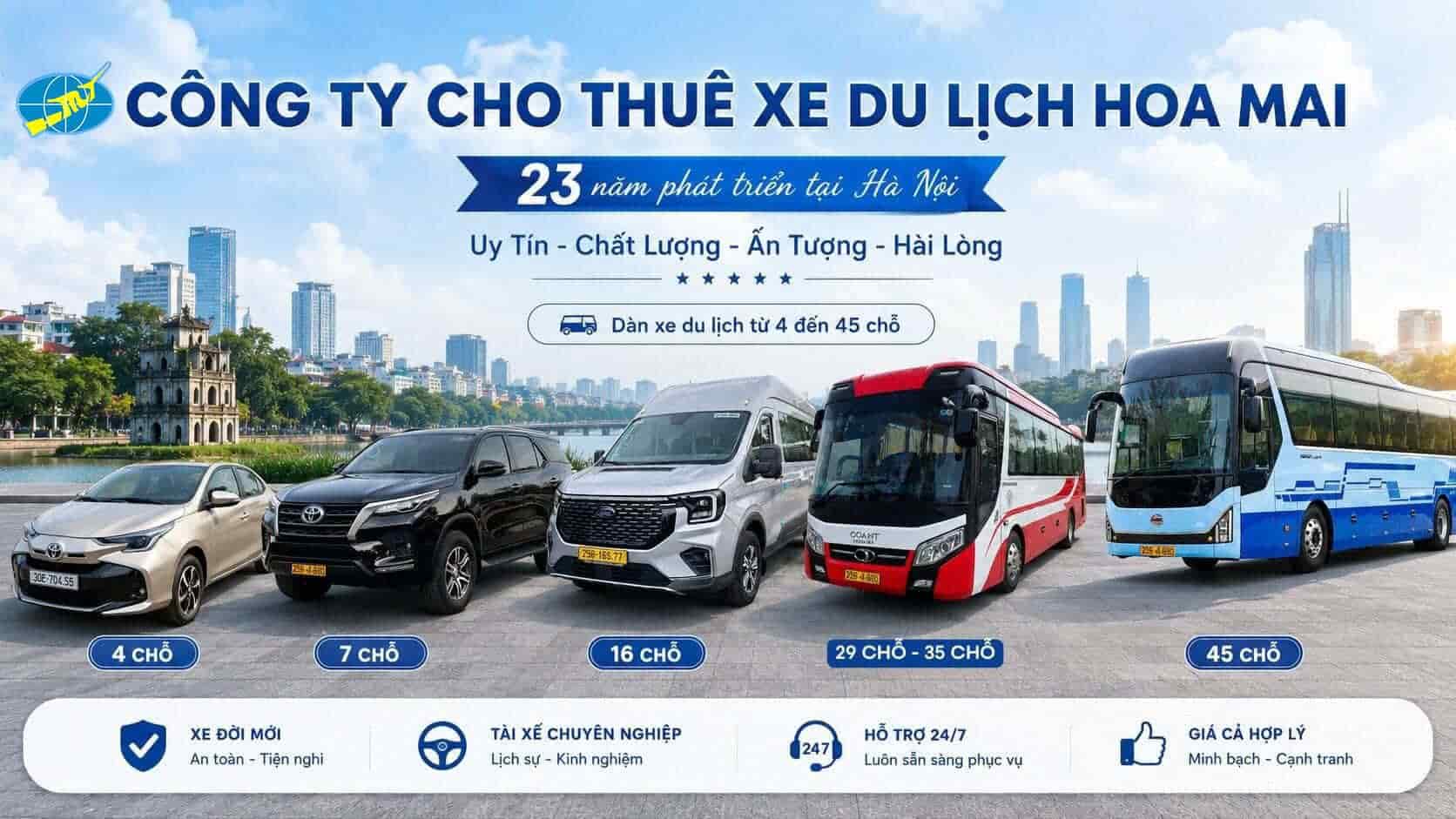 Cho thuê xe du lịch ô tô Hoa Mai tại Hà Nội Cho thuê xe du lịch ô tô Hoa Mai tại Hà Nội